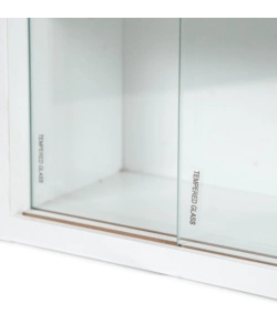 VETRINETTA ESPOSITORE PER COLLEZIONISMO BELLAHOME BIANCO CON ANTE IN VETRO TEMPERATO 80X11X60 CM